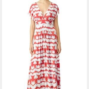 Lemon Tart Meridian Knit Maxi Empire Waist Coral Dress Size XS NWT